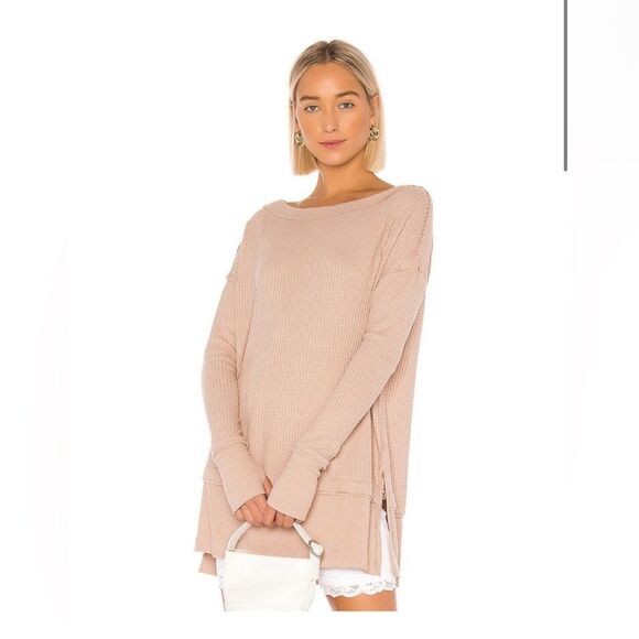Free People North Shore Thermal Top Sand NWT size M - Picture 1 of 12